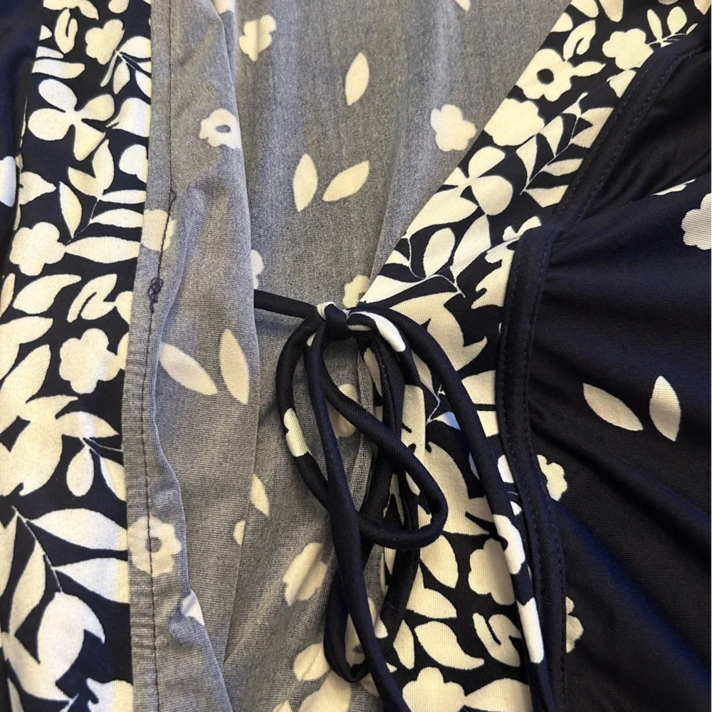 In Bloom by Jonquil Navy Blue Floral Kimono Robe - 3 Available! - Picture 8 of 13